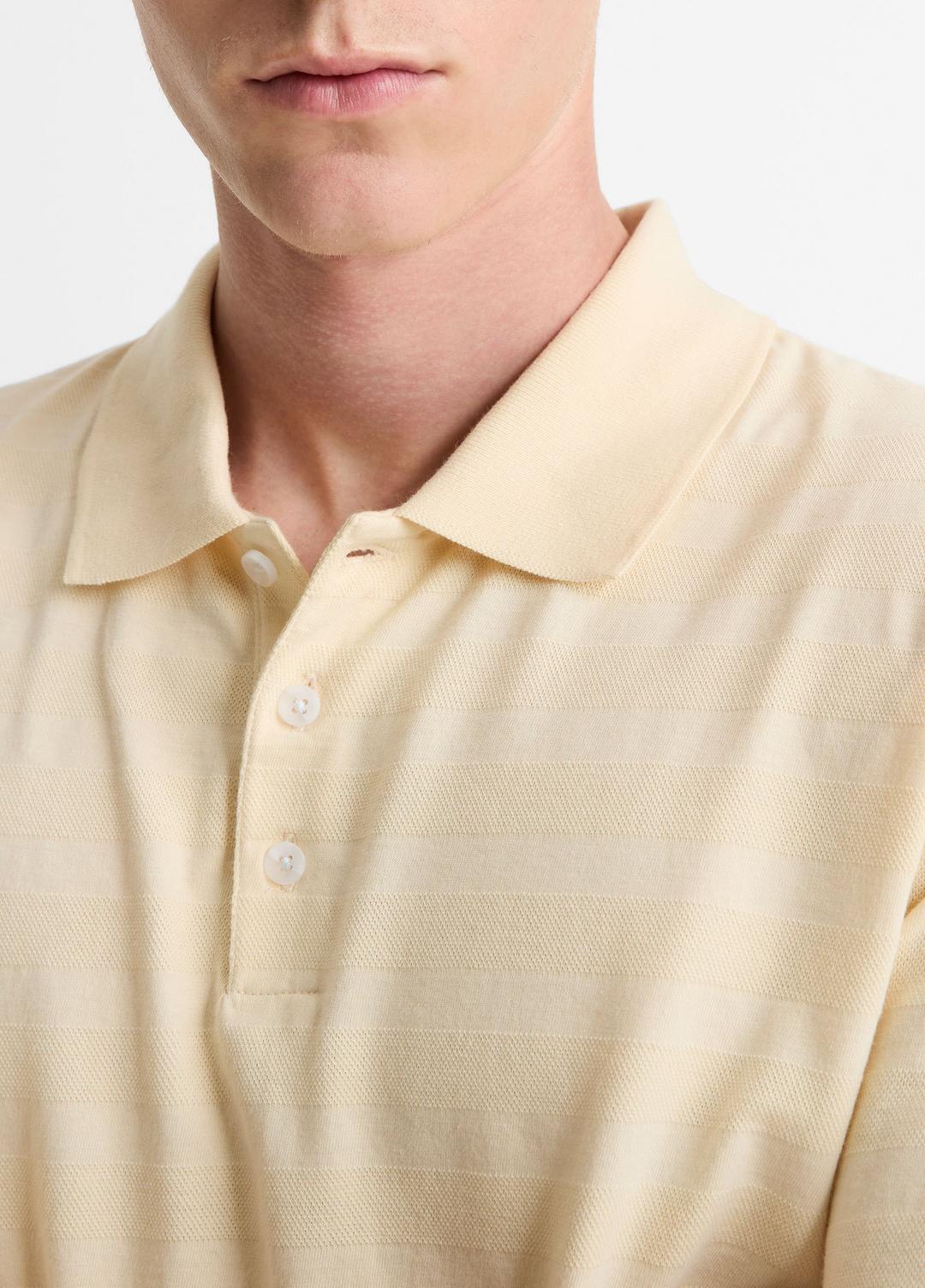 Jacquard-Stripe Cotton Long-Sleeve Polo Shirt in Long Sleeve | Vince Online