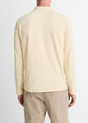 Jacquard-Stripe Cotton Long-Sleeve Polo Shirt in Long Sleeve | Vince Online