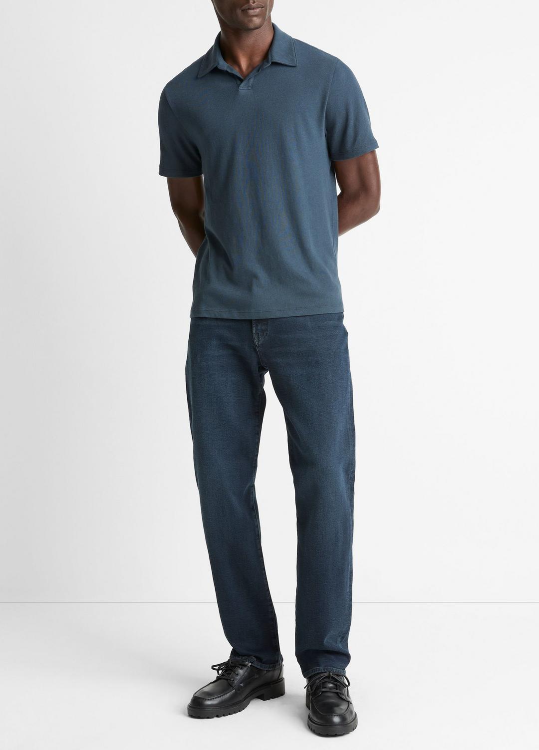 Cotton Johnny-Collar Polo Shirt in Henleys & Polos | Vince outlet