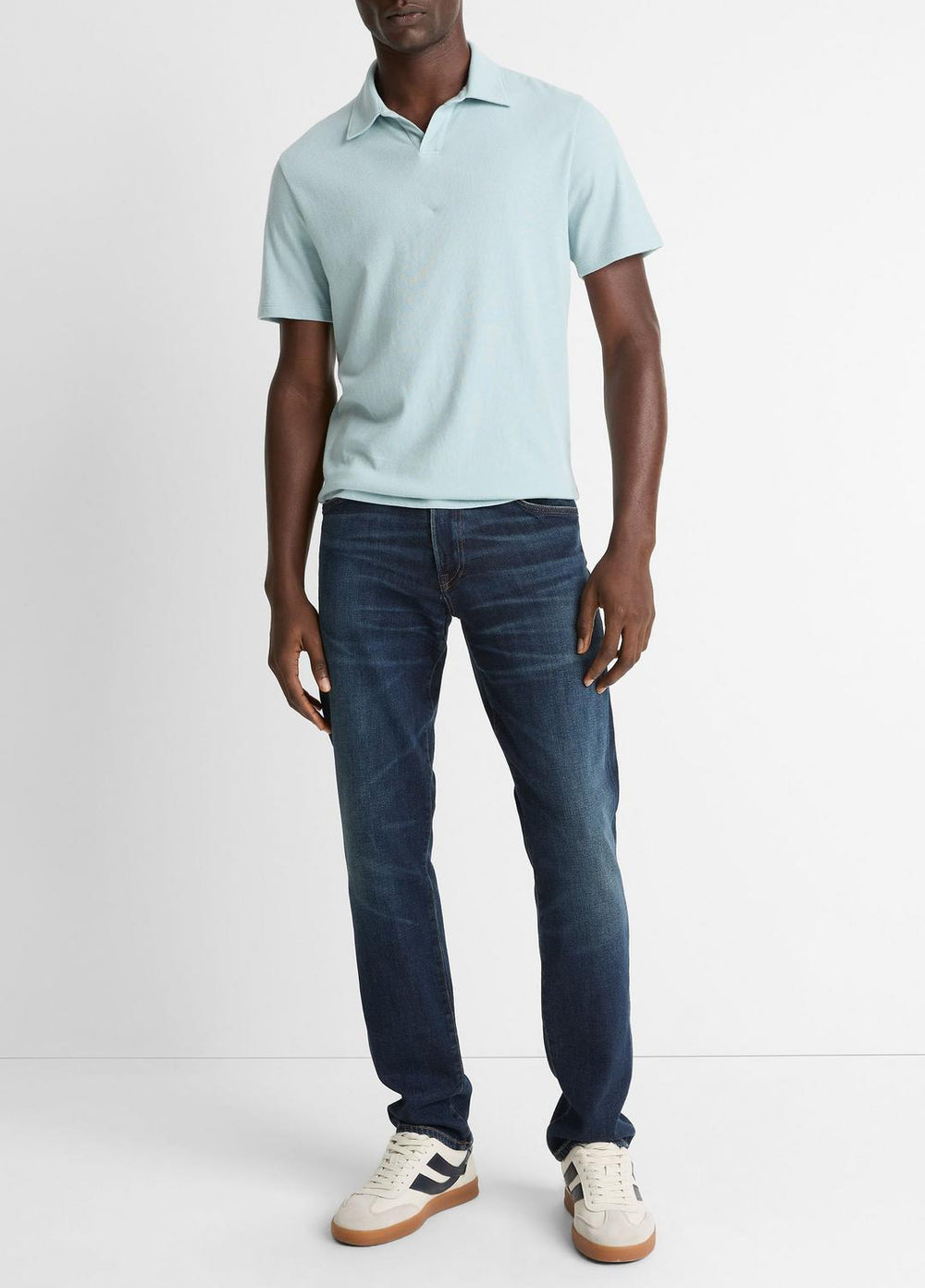 Cotton Johnny-Collar Polo Shirt in Henleys & Polos | Vince sale