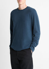 Striped Double-Knit Pima Cotton Long-Sleeve T-Shirt in Long Sleeve | Vince for sale