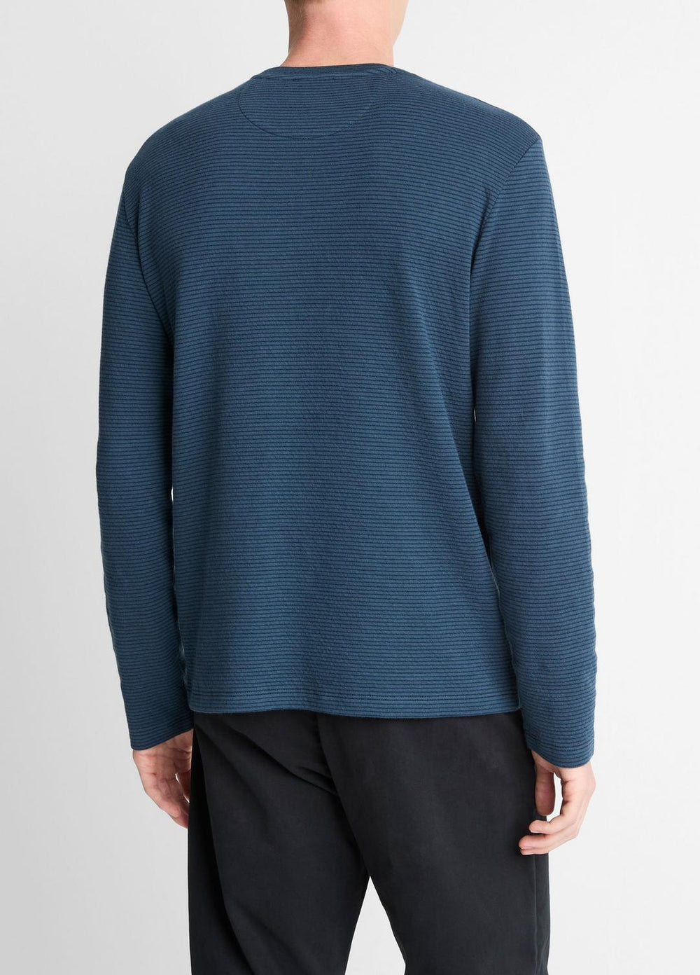 Striped Double-Knit Pima Cotton Long-Sleeve T-Shirt in Long Sleeve | Vince for sale