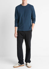 Striped Double-Knit Pima Cotton Long-Sleeve T-Shirt in Long Sleeve | Vince for sale