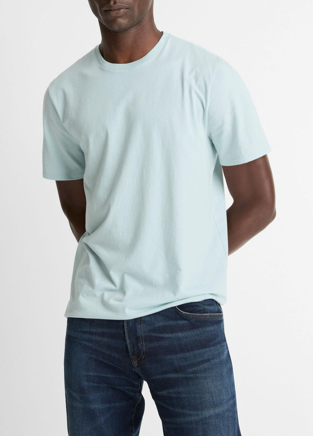 Pima Cotton Crew Neck T-Shirt in Short Sleeve | Vince on sale