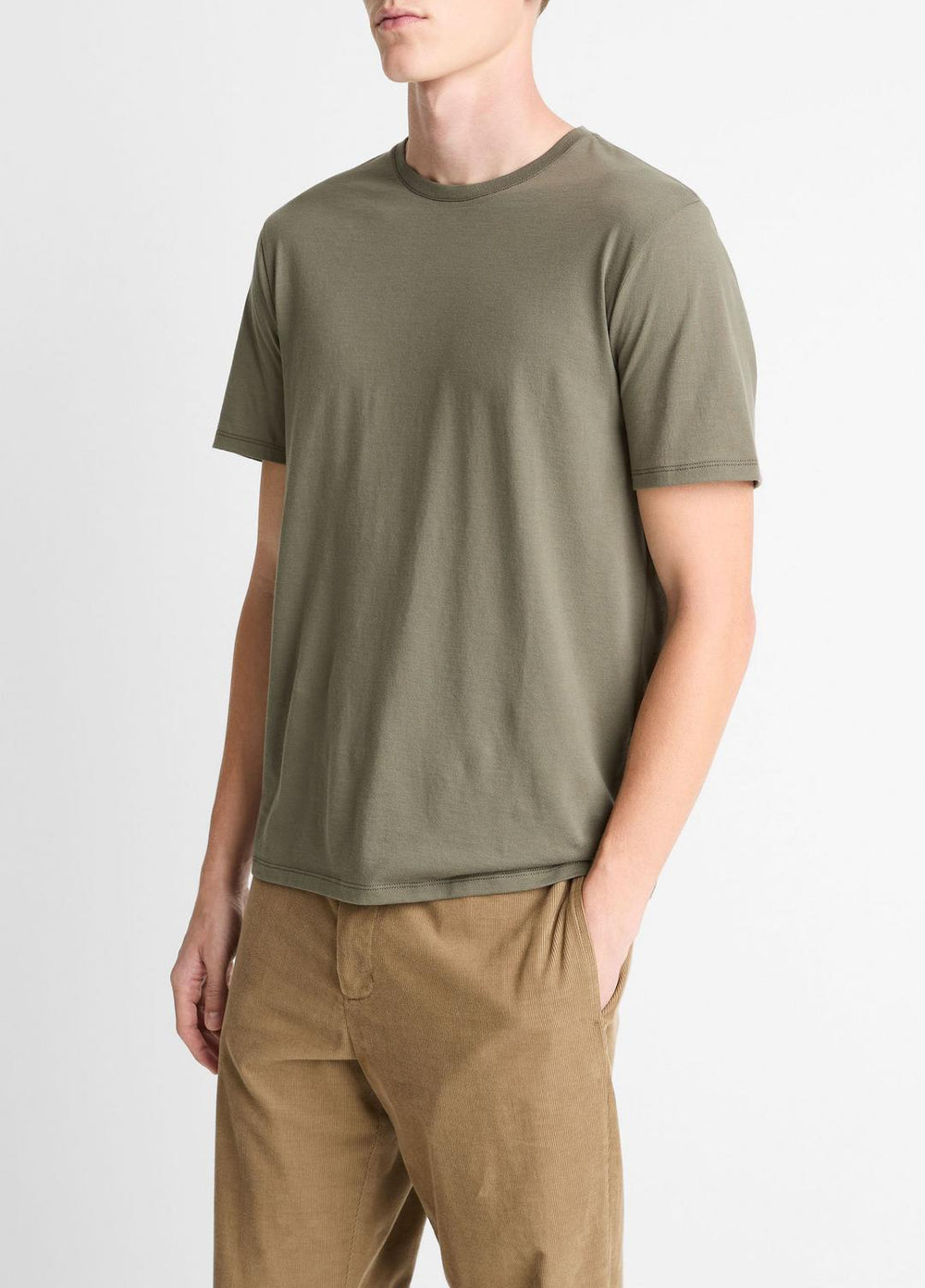 Pima Cotton Crew Neck T-Shirt in Short Sleeve | Vince Online