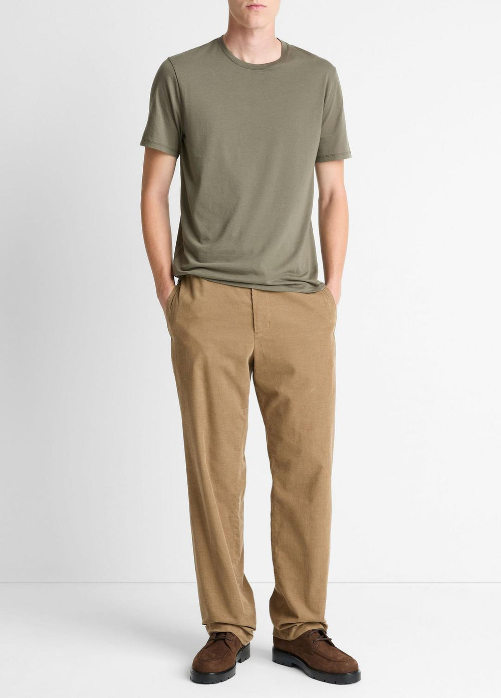 Pima Cotton Crew Neck T-Shirt in Short Sleeve | Vince Online