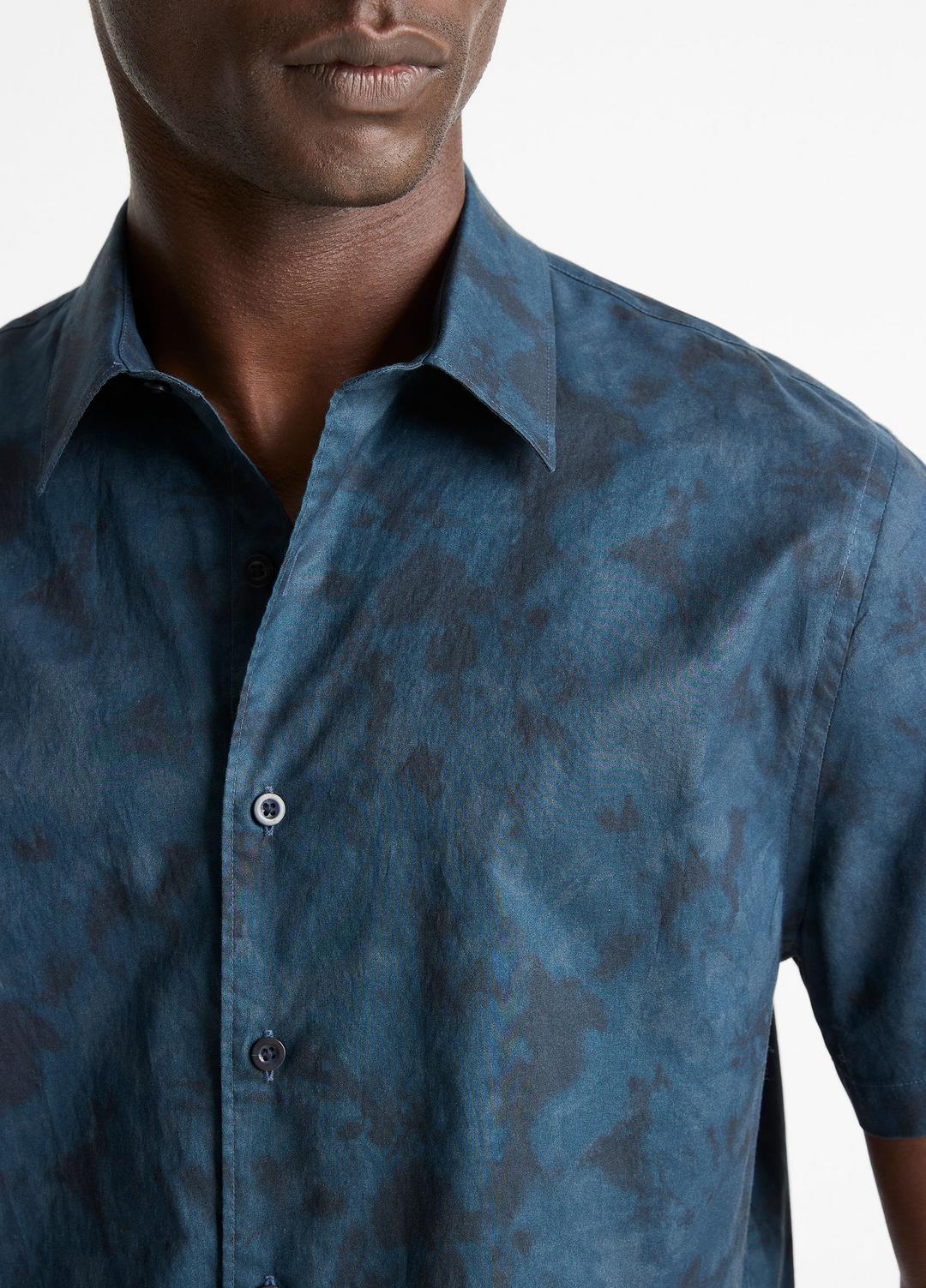Dyed Camouflage Cotton Short-Sleeve Button-Front Shirt in Short Sleeve | Vince outlet