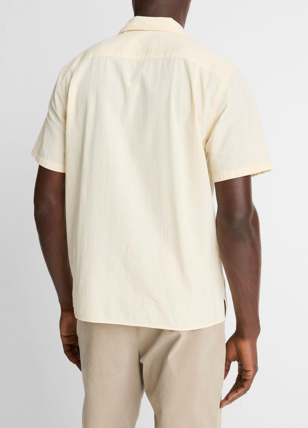 Union Stripe Cotton Short-Sleeve Loop-Collar Shirt in Short Sleeve | Vince sale