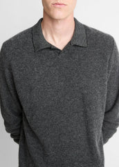 Feed Stripe Plush Cashmere Johnny-Collar Sweater in Cashmere | Vince for sale