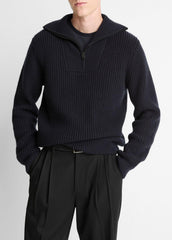 Heirloom Shaker Wool-Cashmere Quarter-Zip Sweater in Quarter Zip | Vince US