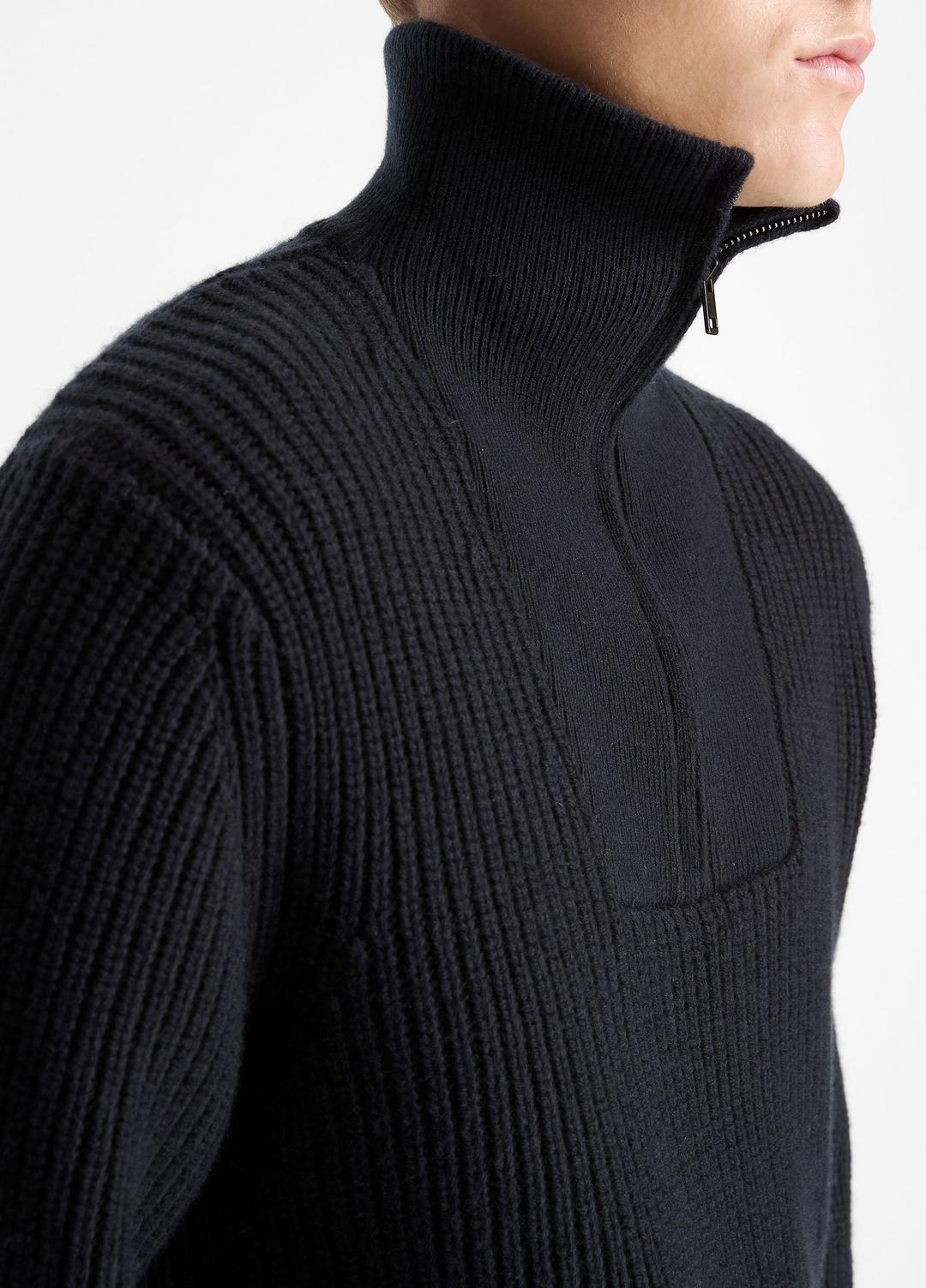 Heirloom Shaker Wool-Cashmere Quarter-Zip Sweater in Quarter Zip | Vince US
