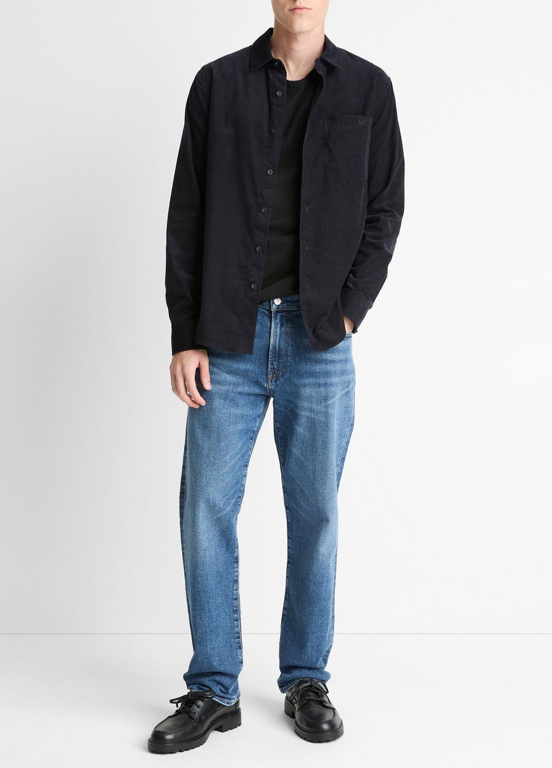 Italian Cotton Corduroy Button-Front Shirt in Long Sleeve | Vince discount