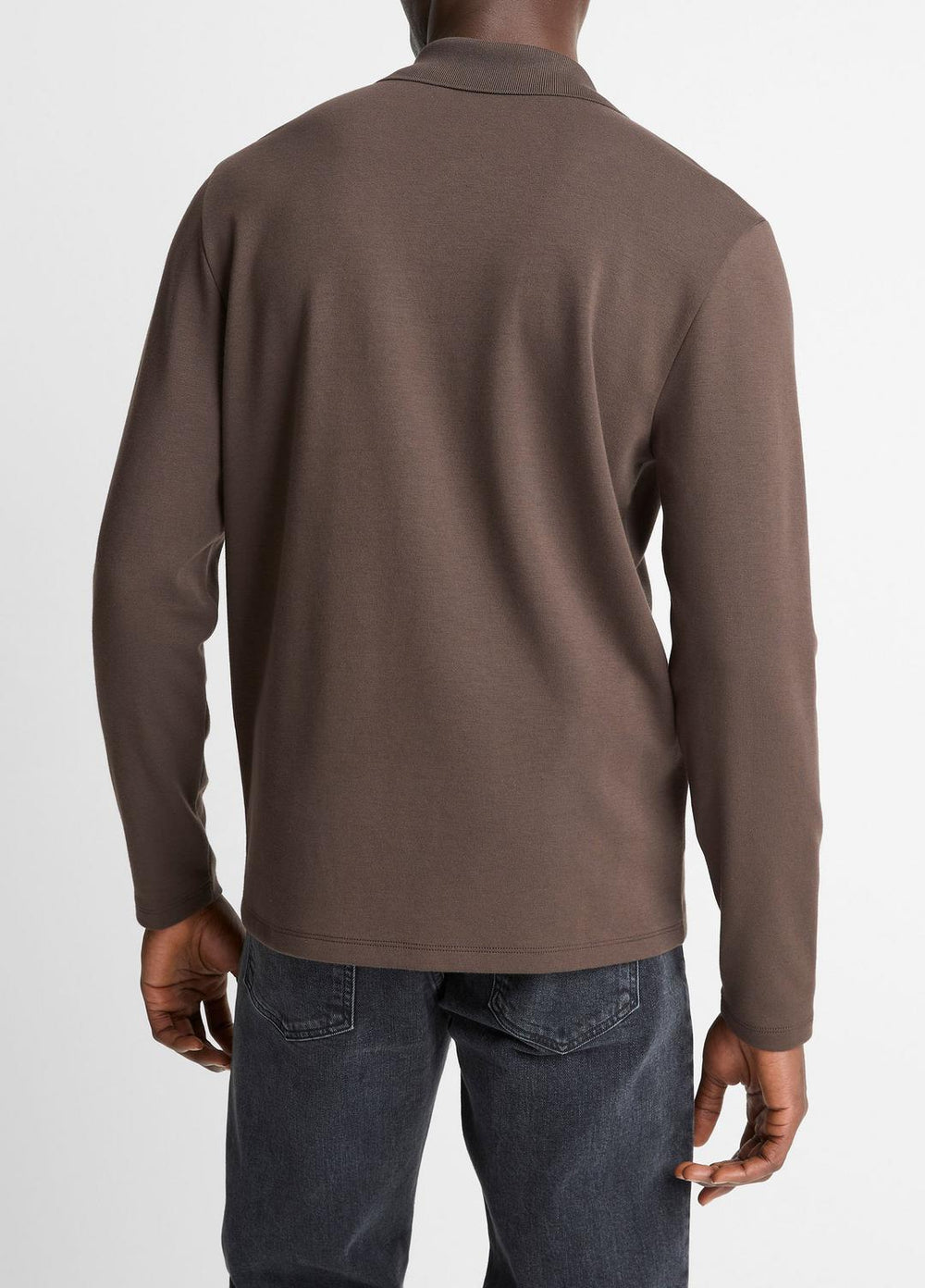 Milano Pima Cotton-Blend Johnny-Collar Shirt in Long Sleeve | Vince sale