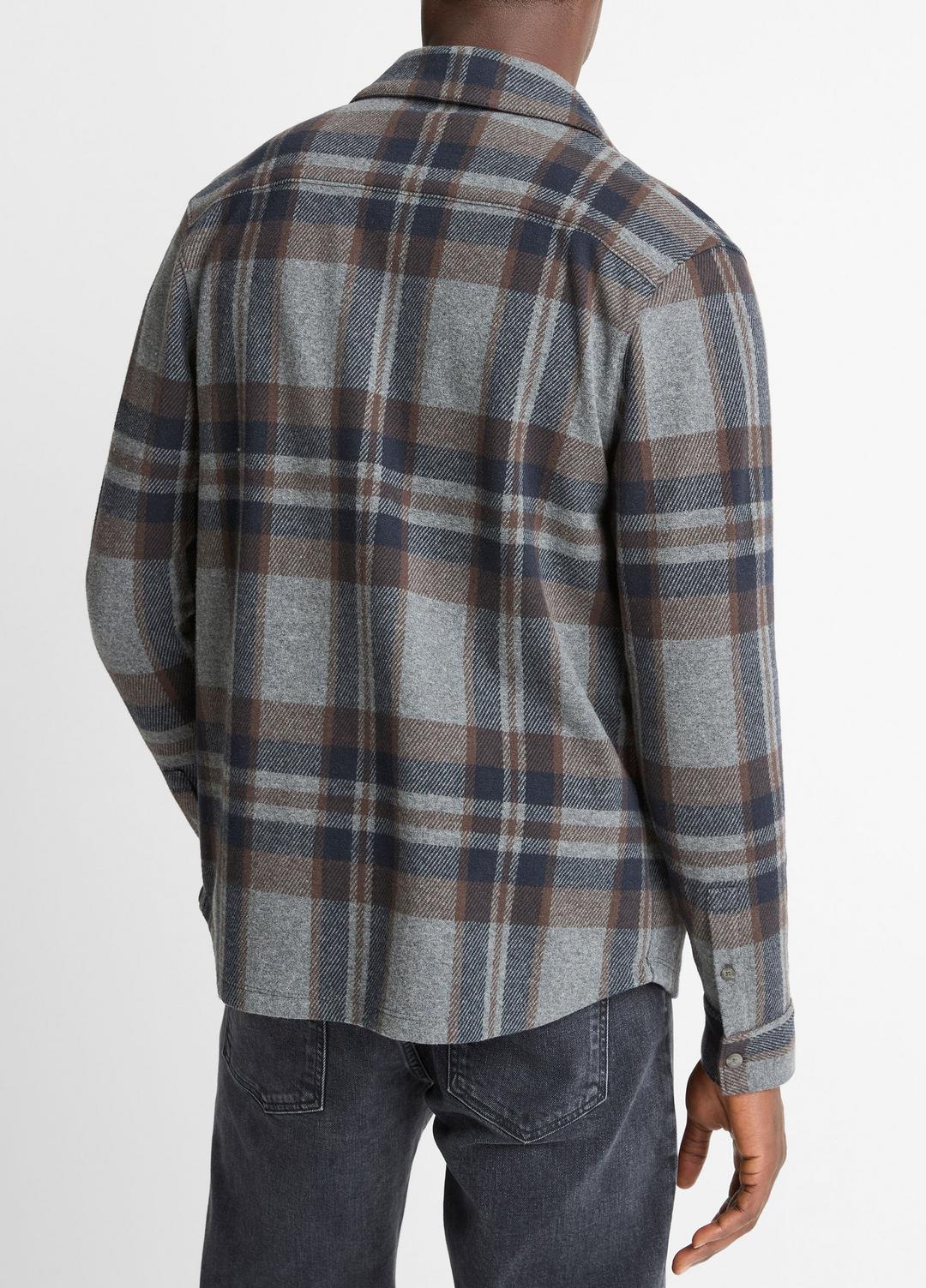 Plaid Cotton-Blend Shirt Jacket in Shirt Jackets | Vince Online