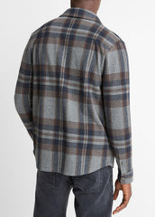 Plaid Cotton-Blend Shirt Jacket in Shirt Jackets | Vince Online