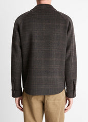 Plaid Splittable Wool-Blend Shirt Jacket in Shirt Jackets | Vince outlet