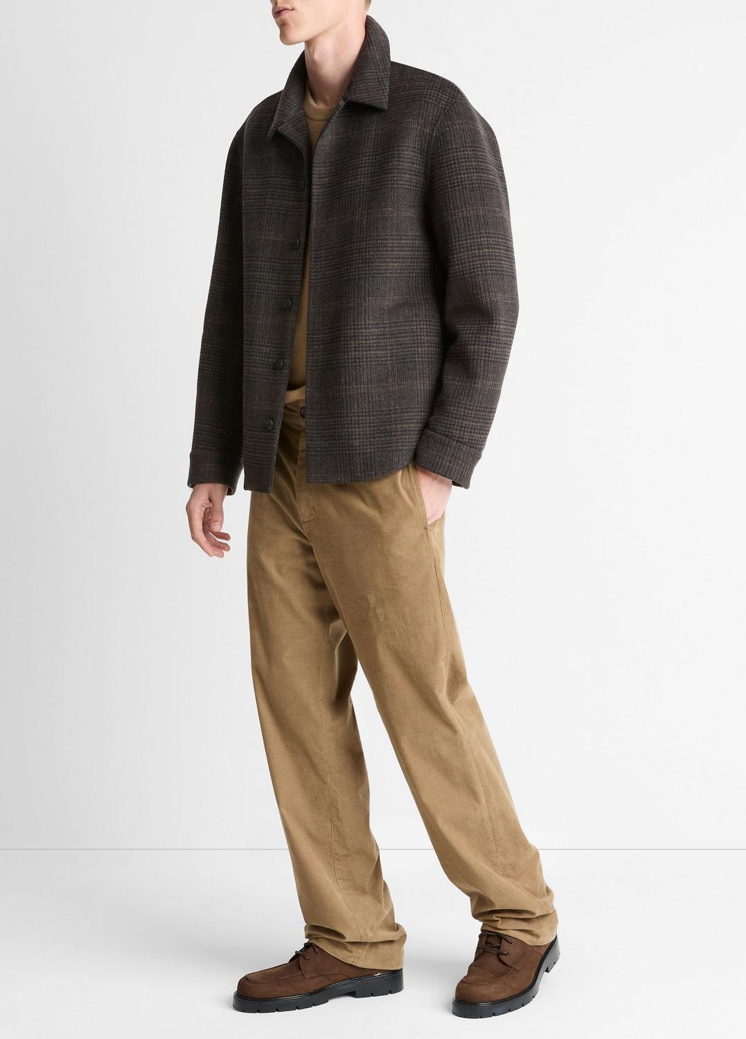 Plaid Splittable Wool-Blend Shirt Jacket in Shirt Jackets | Vince outlet