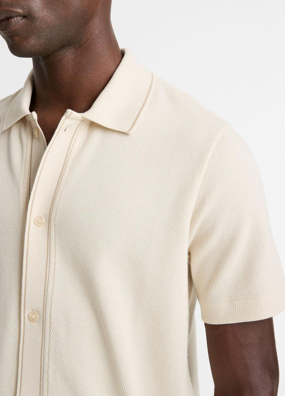 Jacquard-Knit Cotton Short-Sleeve Button-Front Shirt in Short Sleeve | Vince sale