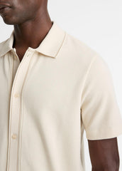 Jacquard-Knit Cotton Short-Sleeve Button-Front Shirt in Short Sleeve | Vince sale