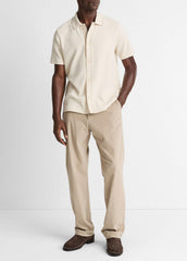 Jacquard-Knit Cotton Short-Sleeve Button-Front Shirt in Short Sleeve | Vince sale