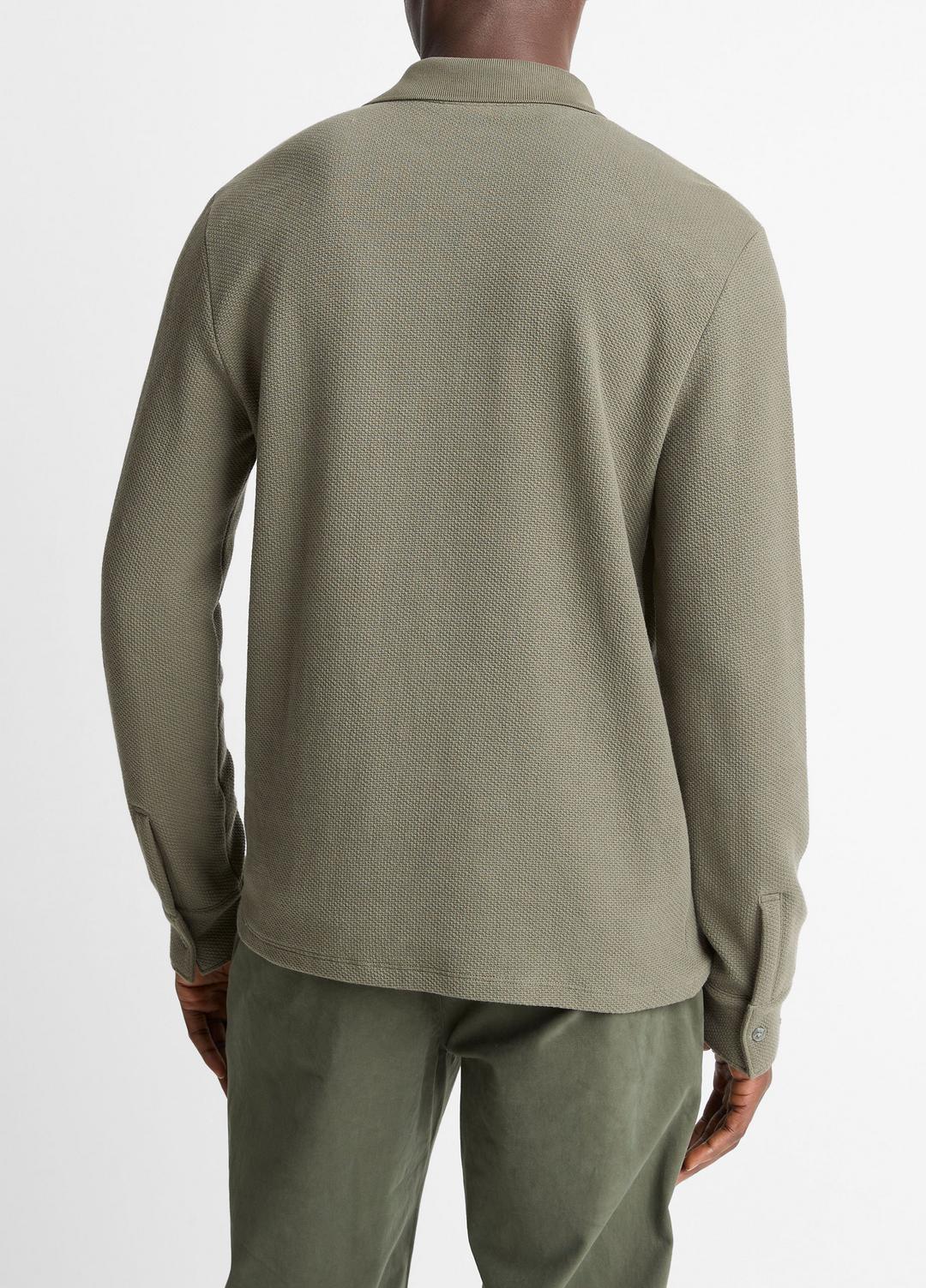 Basket-Weave Cotton Long-Sleeve Polo Shirt in Henleys & Polos | Vince sale