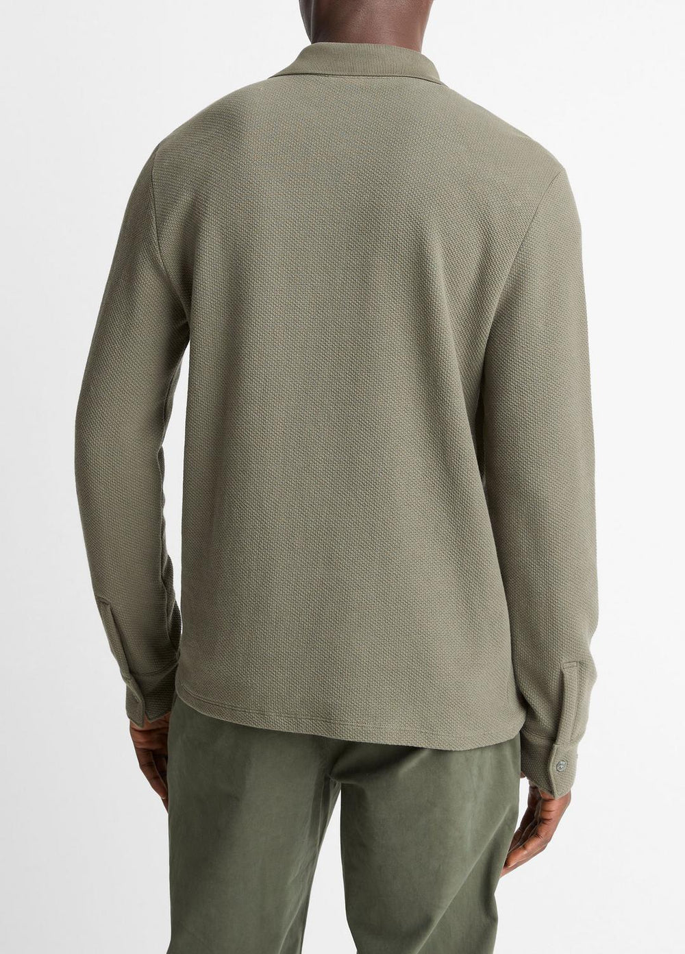 Basket-Weave Cotton Long-Sleeve Polo Shirt in Henleys & Polos | Vince sale