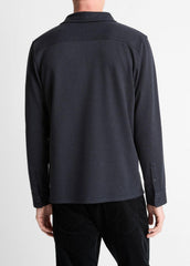 Herringbone Cotton-Blend Button-Front Shirt in Long Sleeve | Vince US