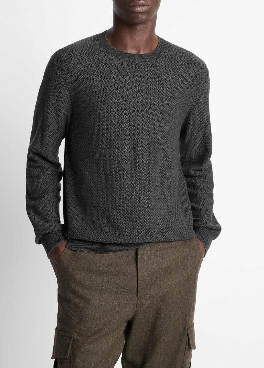 Geo-Jacquard Wool-Blend Crew Neck Sweater in Crew Neck | Vince Online
