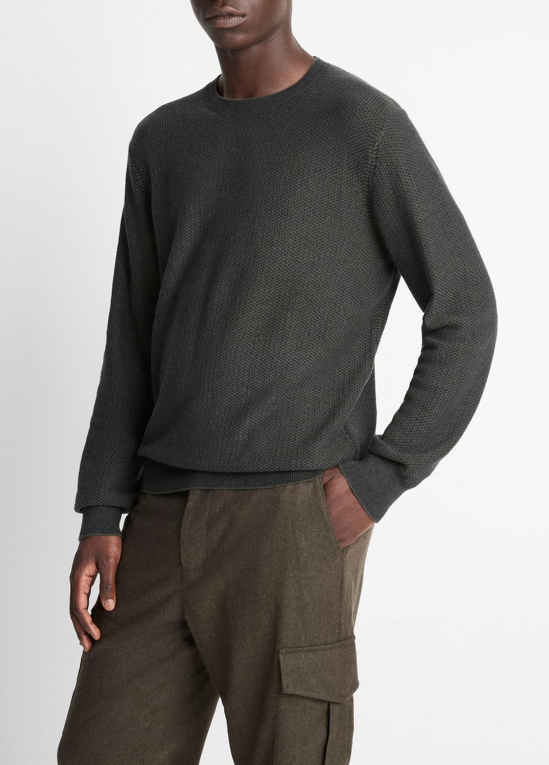 Geo-Jacquard Wool-Blend Crew Neck Sweater in Crew Neck | Vince Online
