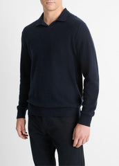 Plush Cashmere Johnny-Collar Polo in Sweaters | Vince outlet