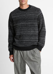 Marled Stripe Merino Wool-Blend Sweater in Crew Neck | Vince on sale