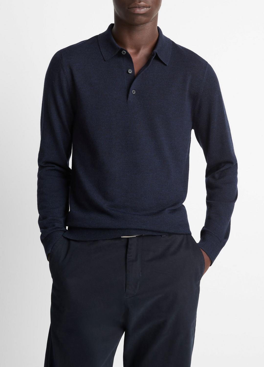 Wool Polo Sweater in Sweaters | Vince for sale