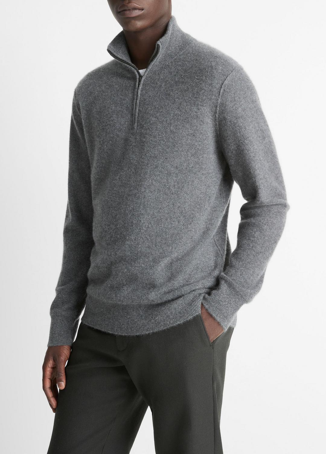 Plush Cashmere Quarter-Zip Sweater in Quarter Zip | Vince on sale