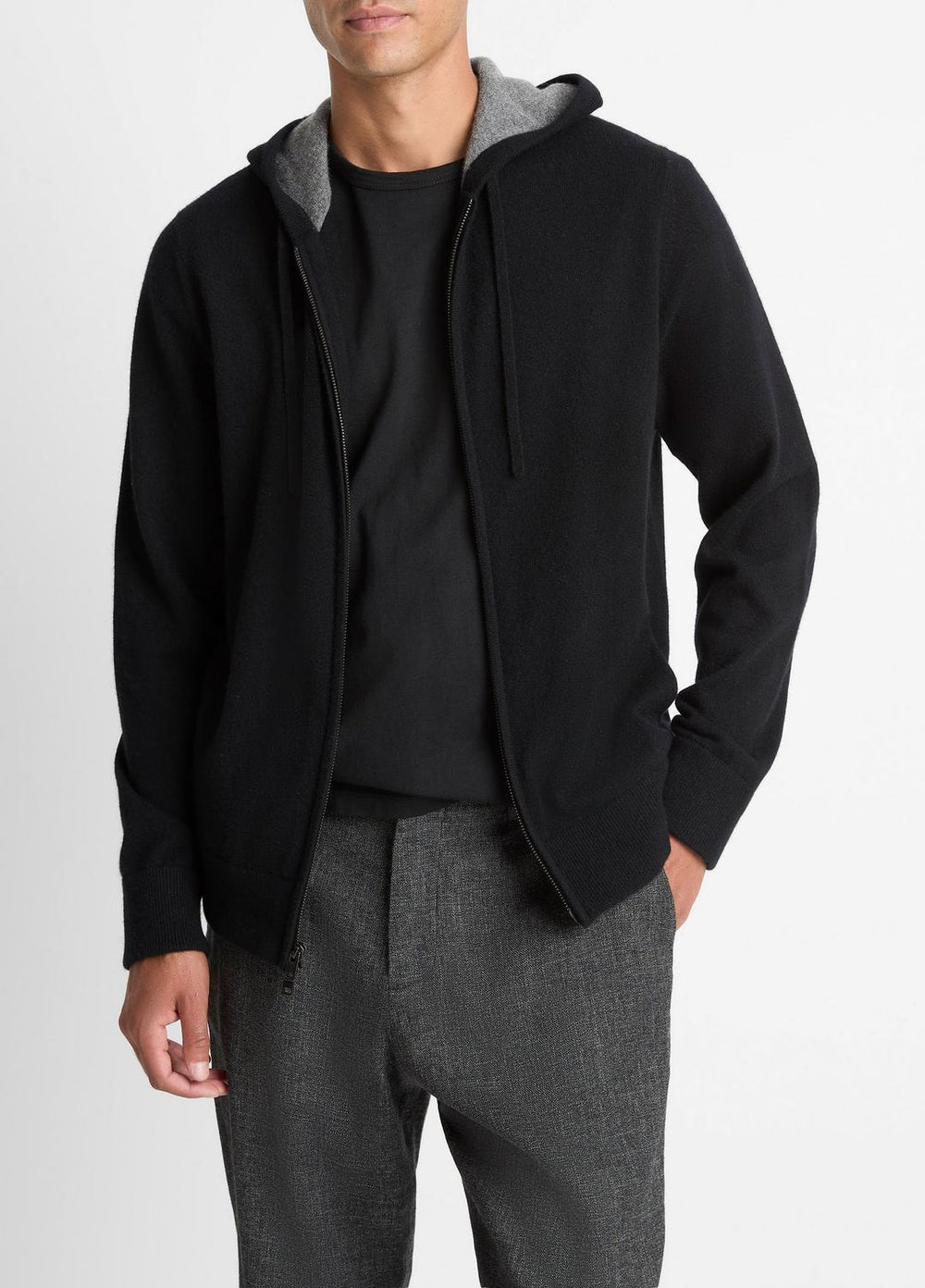 Cashmere Zip-Front Hoodie in Cashmere | Vince outlet