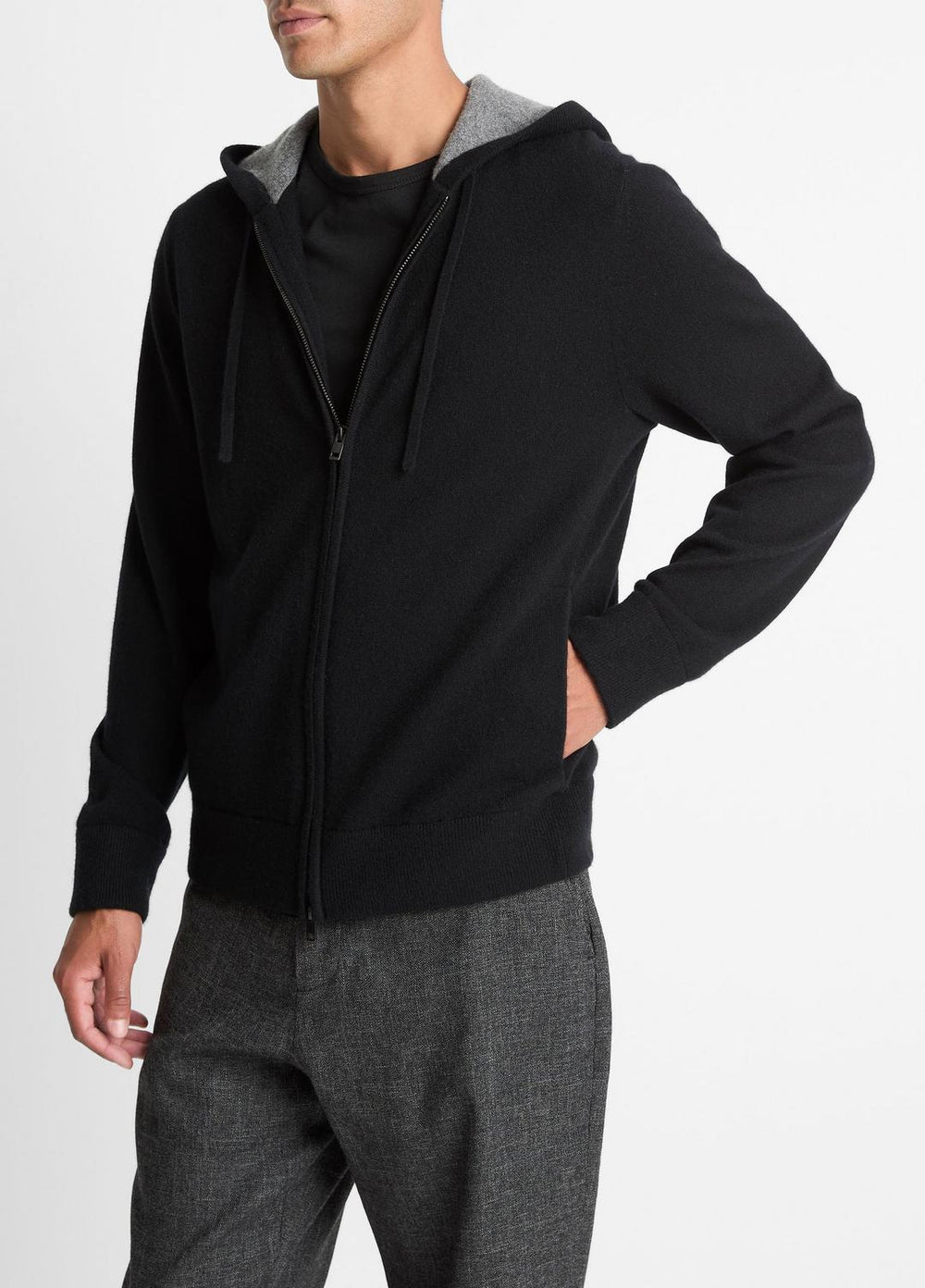 Cashmere Zip-Front Hoodie in Cashmere | Vince outlet