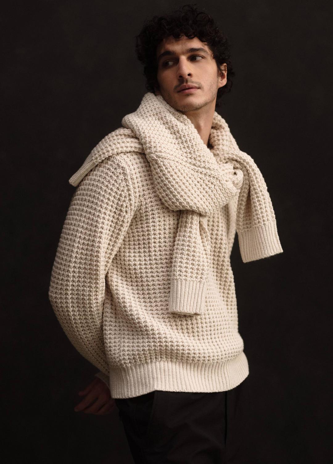 Macro-Waffle Crew Neck Sweater in Crew Neck | Vince sale