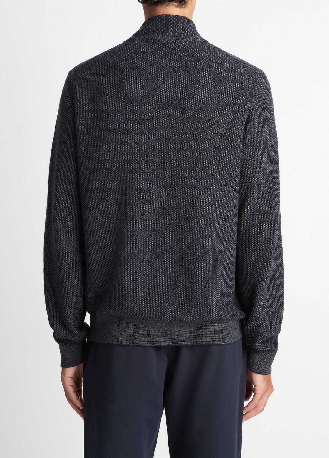 Geo-Jacquard Wool-Blend Quarter-Zip Sweater in Quarter Zip | Vince on sale