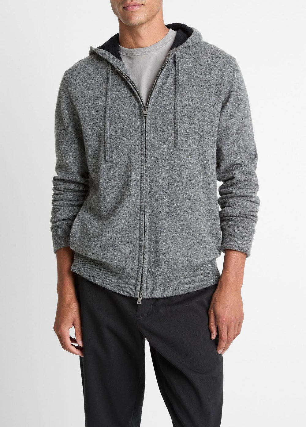 Cashmere Zip-Front Hoodie in Cashmere | Vince Online