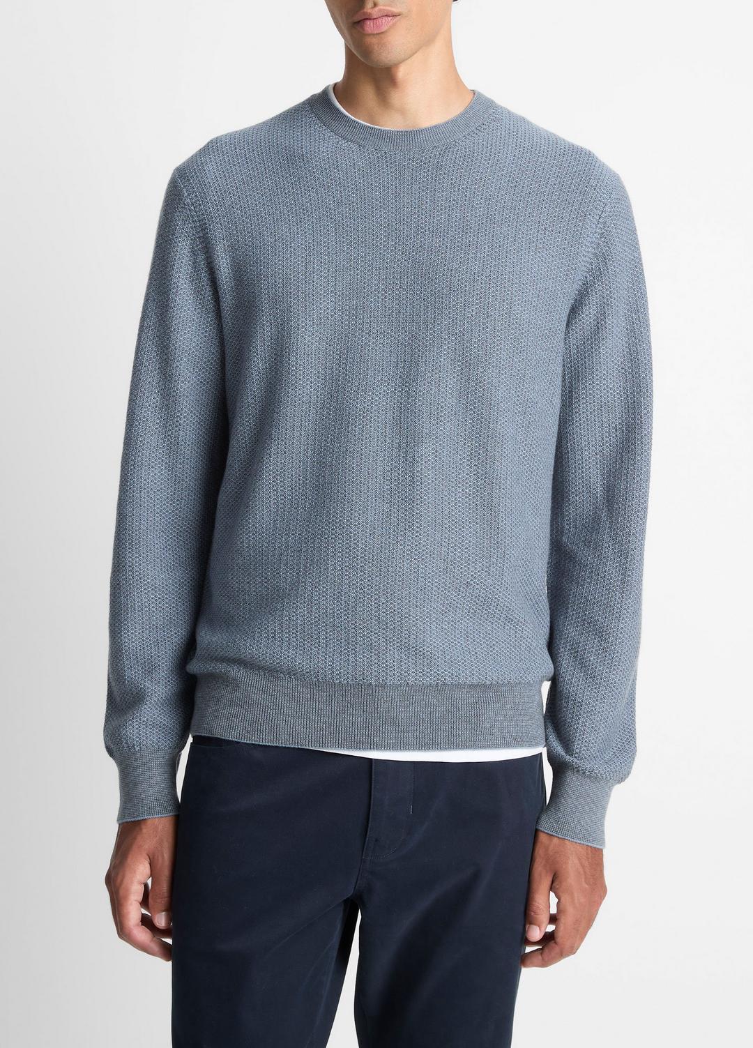 Geo-Jacquard Wool-Blend Crew Neck Sweater in Crew Neck | Vince on sale