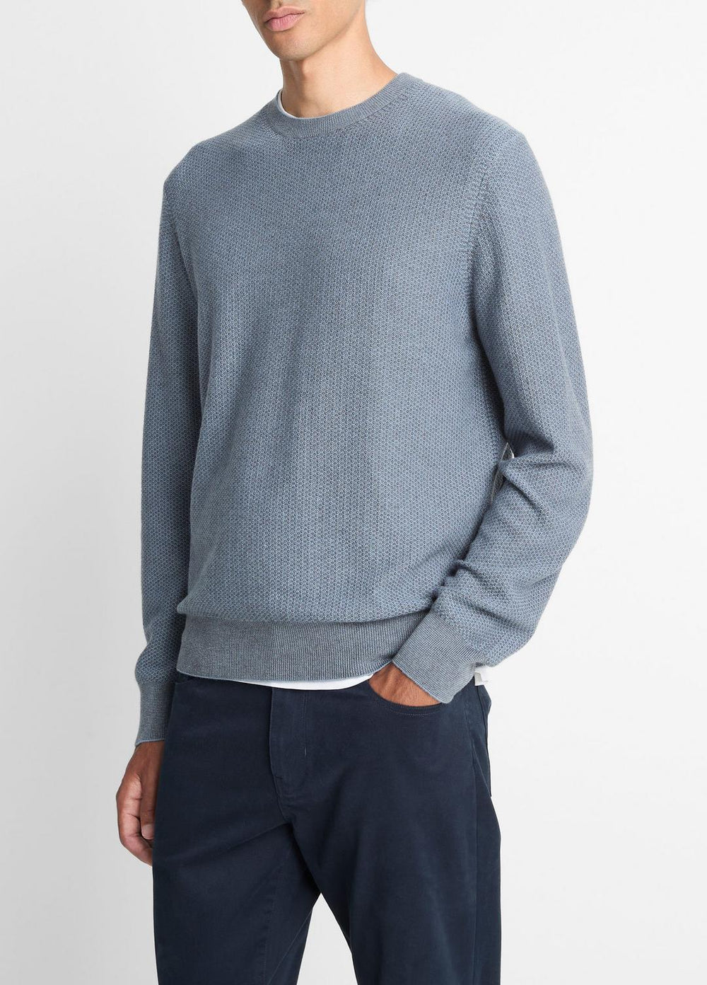 Geo-Jacquard Wool-Blend Crew Neck Sweater in Crew Neck | Vince on sale