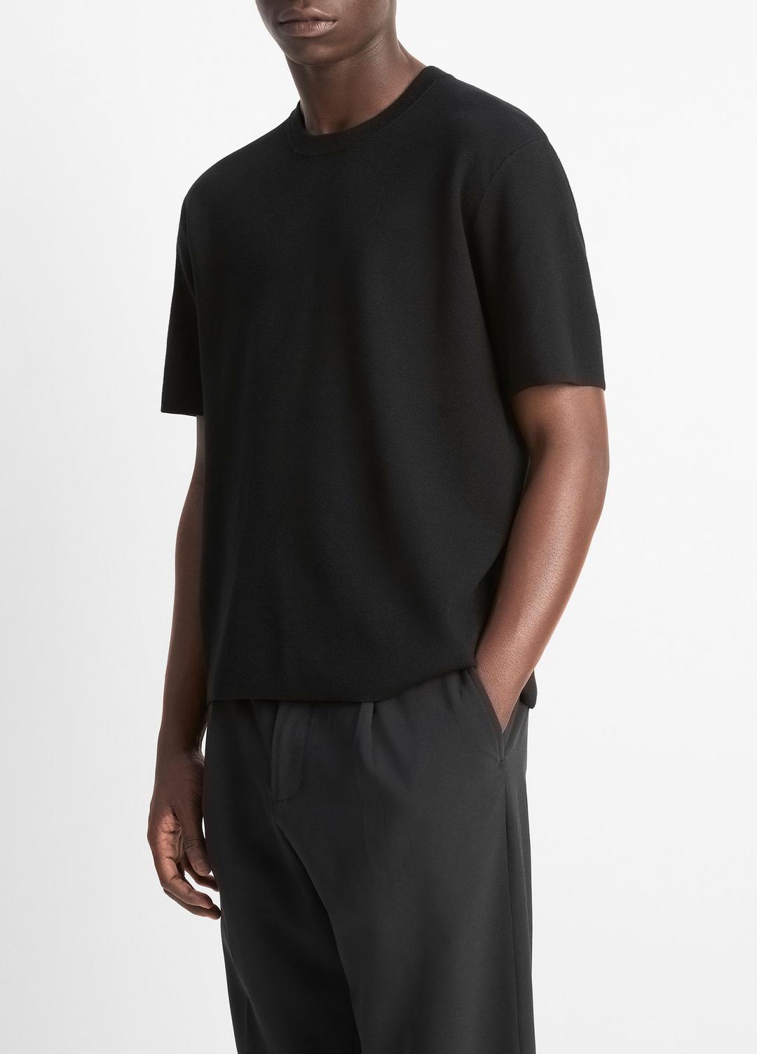Milano Short-Sleeve Crew Neck Sweater in Crew Neck | Vince US