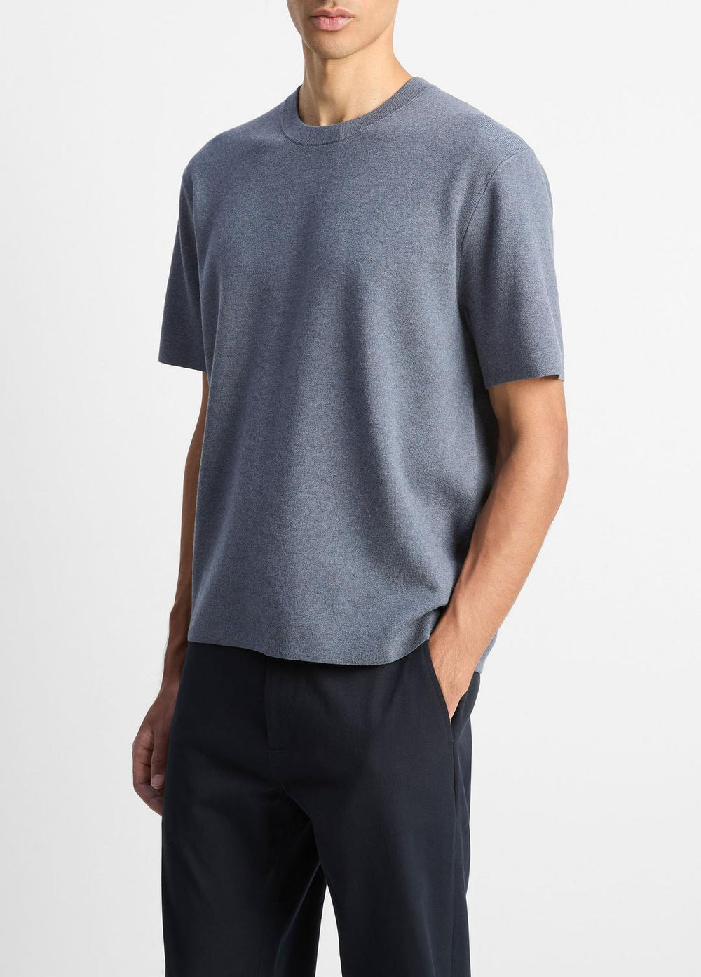 Milano Short-Sleeve Crew Neck Sweater in Crew Neck | Vince Online