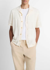 Patchwork Pointelle Short-Sleeve Shirt in Short Sleeve | Vince discount