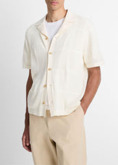 Patchwork Pointelle Short-Sleeve Shirt in Short Sleeve | Vince discount