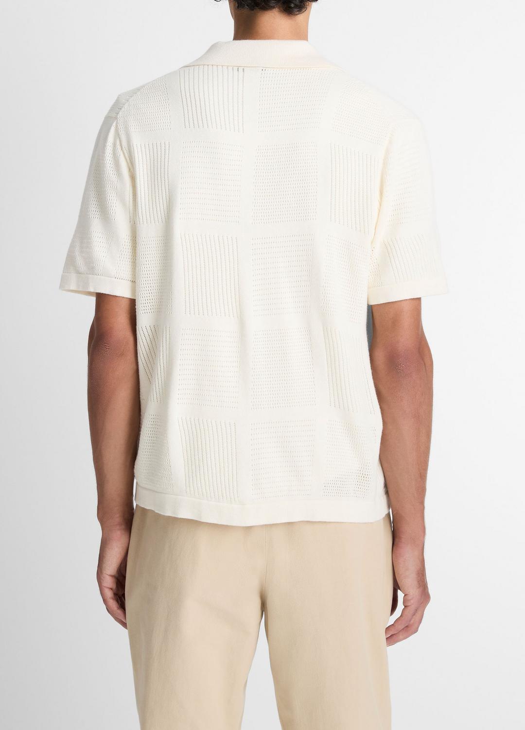 Patchwork Pointelle Short-Sleeve Shirt in Short Sleeve | Vince discount