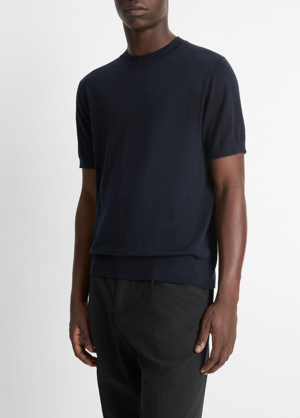 Featherweight Merino Wool-Cashmere Short-Sleeve Sweater in Crew Neck | Vince sale