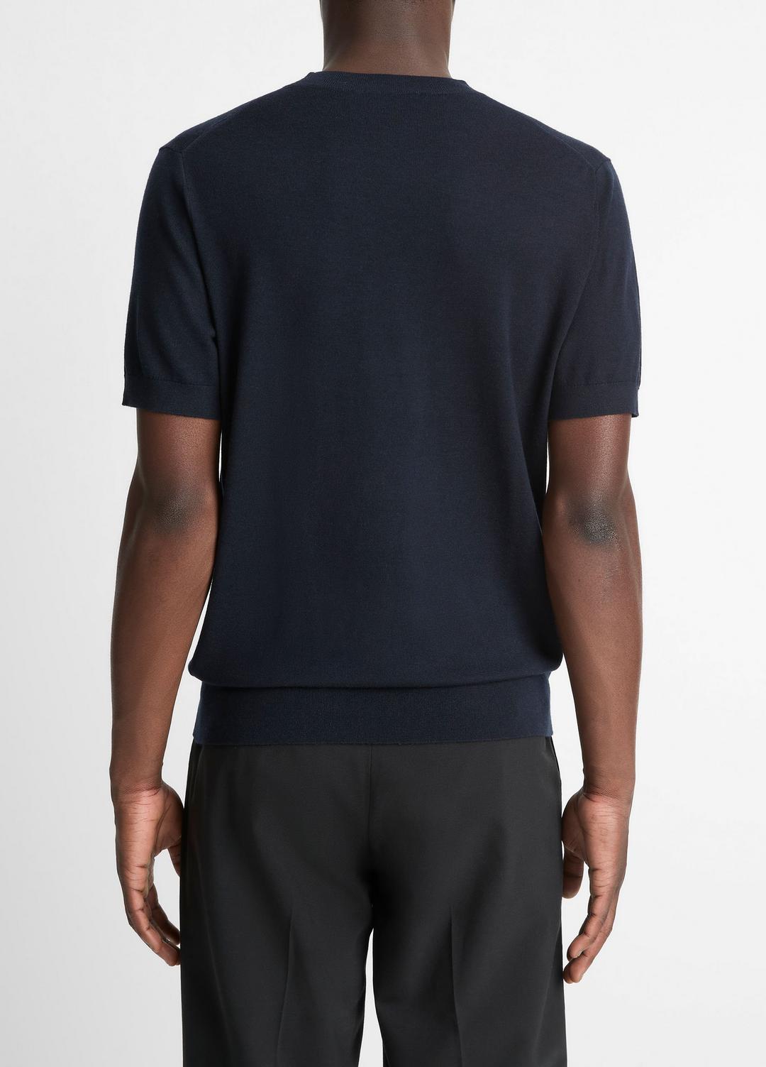 Featherweight Merino Wool-Cashmere Short-Sleeve Sweater in Crew Neck | Vince sale