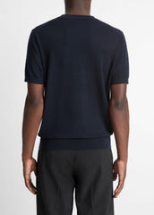 Featherweight Merino Wool-Cashmere Short-Sleeve Sweater in Crew Neck | Vince sale