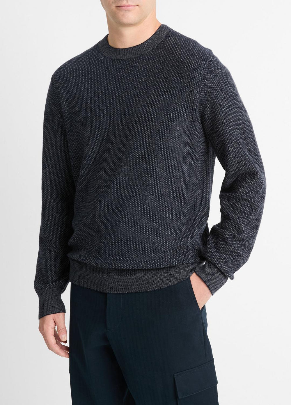 Geo-Jacquard Wool-Blend Crew Neck Sweater in Crew Neck | Vince for sale