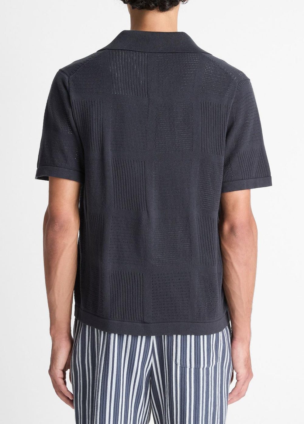 Patchwork Pointelle Short-Sleeve Shirt in Short Sleeve | Vince on sale